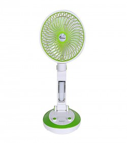 Supermoon Rechargeable Folding Table Fan with Light SM 6610 - Green and White