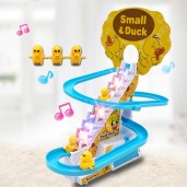 Electric Cartoon Duck Climbing Music Train Duck Toys