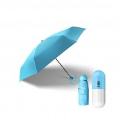Folding Umbrella with Cute Capsule Case-sky blue