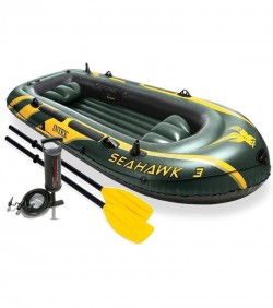 Seahawk 3-Person Inflatable Boat Set - Green